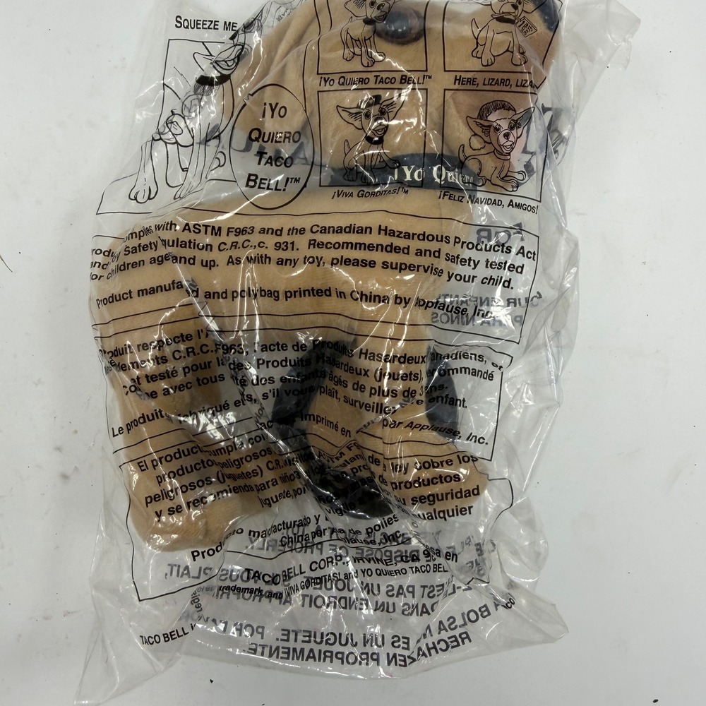 Vintage Taco Bell Talking Chihuahua Plush Toy Sealed New 1990s Applause Mascot